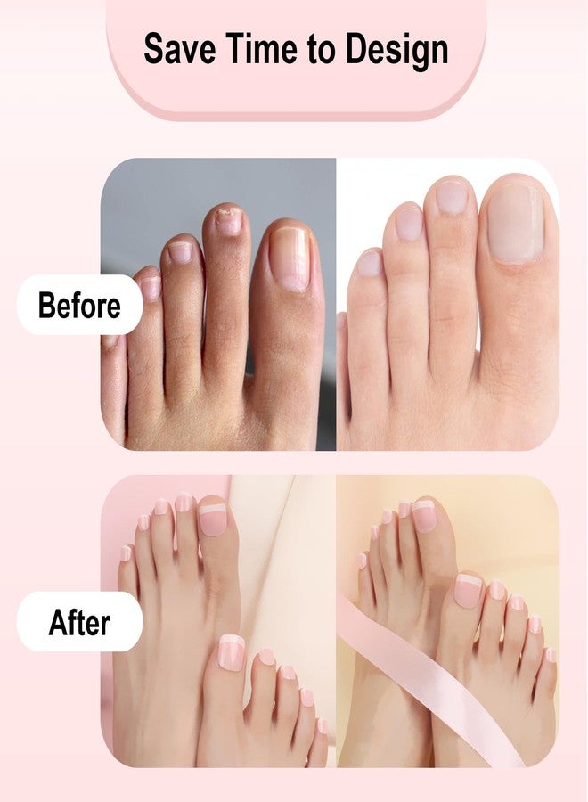 Yokilly 120PCS French Toenails Full Cover Short Art Acrylic Press On Toenail Tips for Women Girls (pink) - Image 4