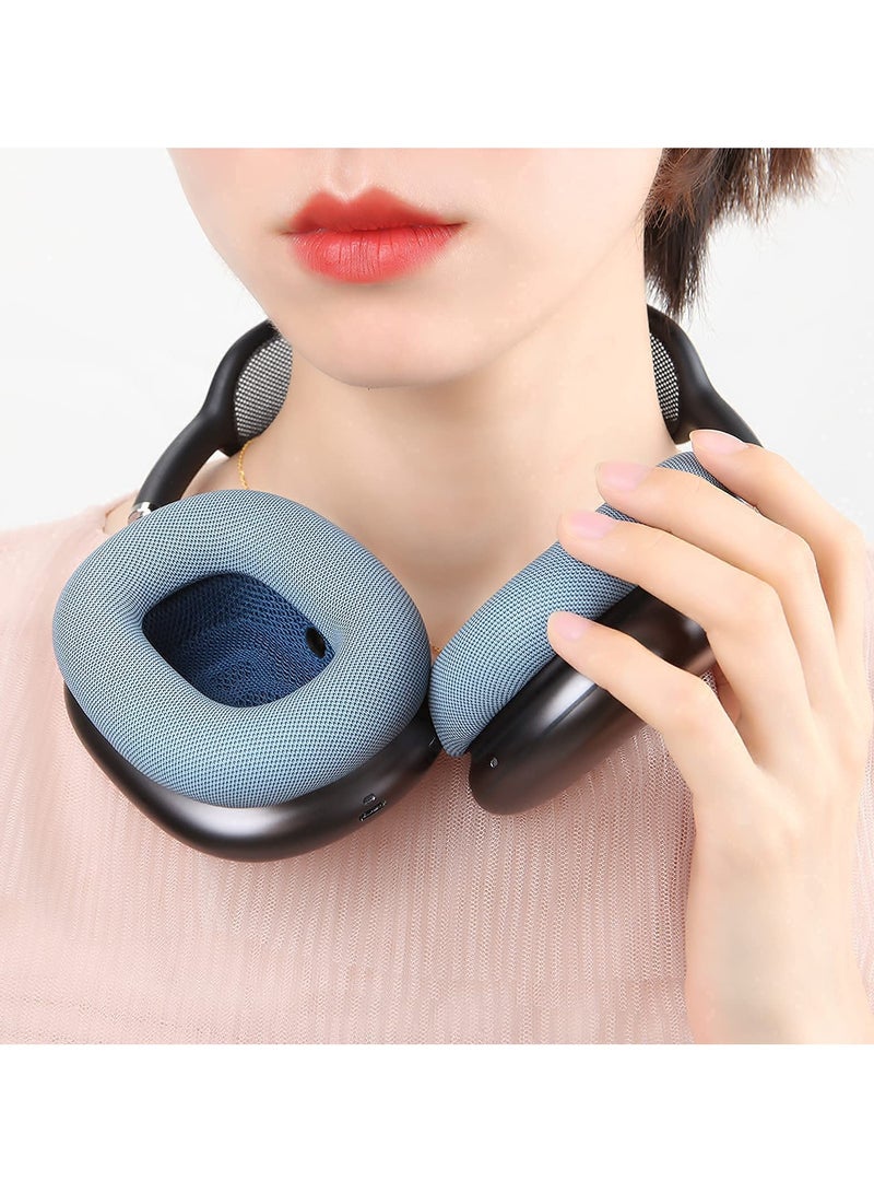 Earpads for Apple AirPods Max Earpad Replacement Sweat Proof Ear Cushions Airpods Max Ear Pad Earcups with Protein Leather Memory Foam and Magnet (Blue)  - Image 3