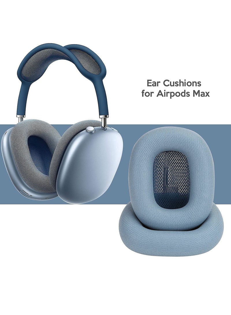Earpads for Apple AirPods Max Earpad Replacement Sweat Proof Ear Cushions Airpods Max Ear Pad Earcups with Protein Leather Memory Foam and Magnet (Blue)  - Image 5
