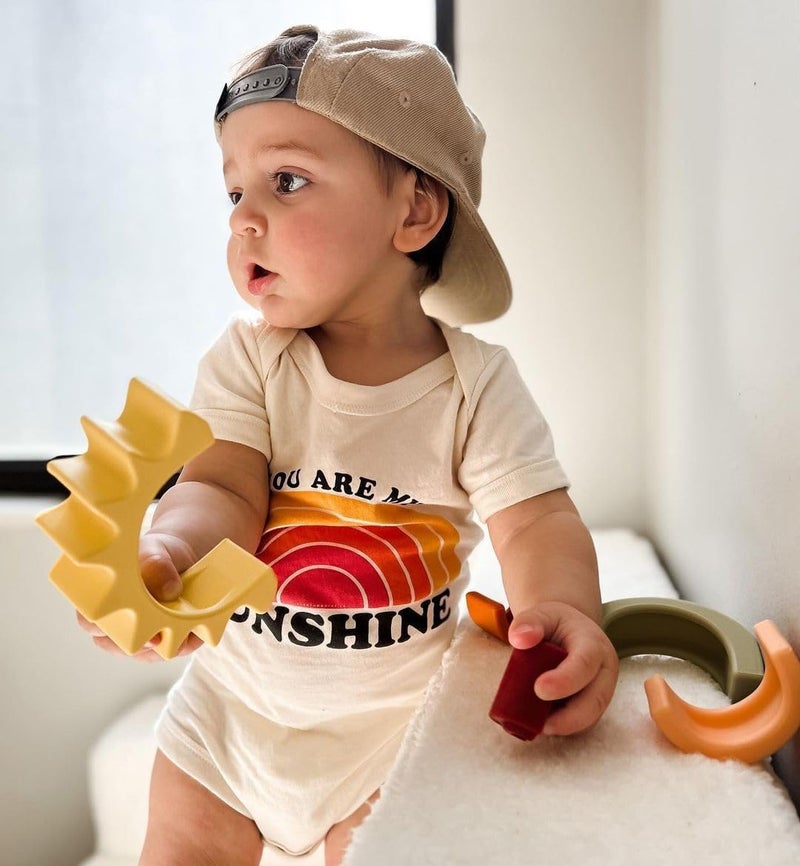 Nuby Soft Silicone Stackable Sun Interactive Toy - 5-Piece Toddler Stacking Toy for Fine Motor Skills and Early Development - 12+ Months - Image 3