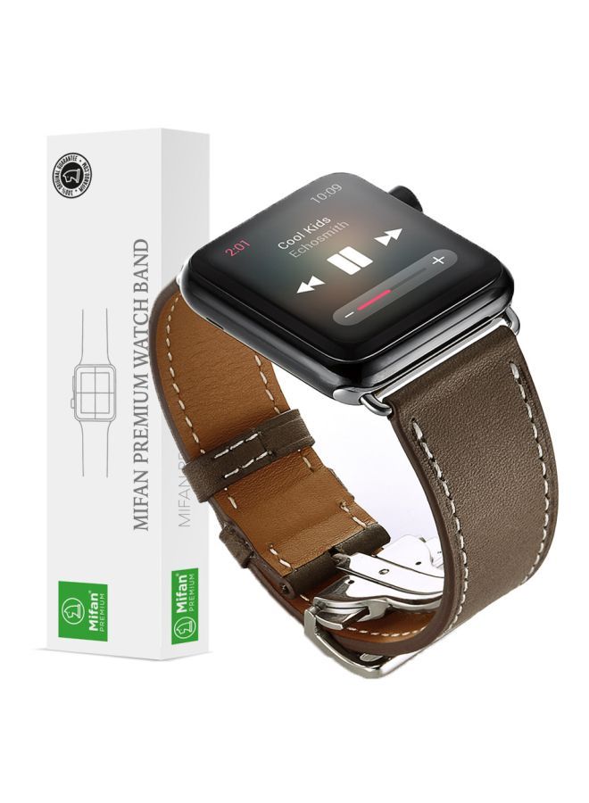 NIBEMINENT Replacement Band For Apple Watch Series 1/2/3/4 44/42 mm Light Brown - Image 1