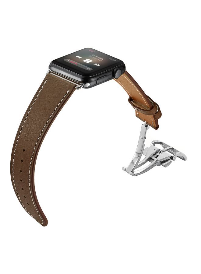 NIBEMINENT Replacement Band For Apple Watch Series 1/2/3/4 44/42 mm Light Brown - Image 4