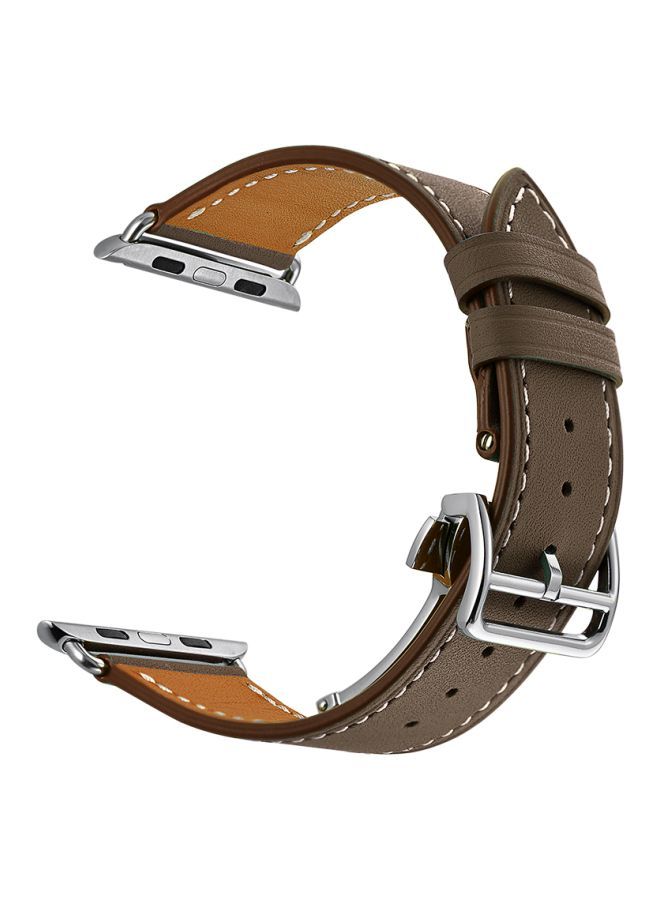 NIBEMINENT Replacement Band For Apple Watch Series 1/2/3/4 44/42 mm Light Brown - Image 2