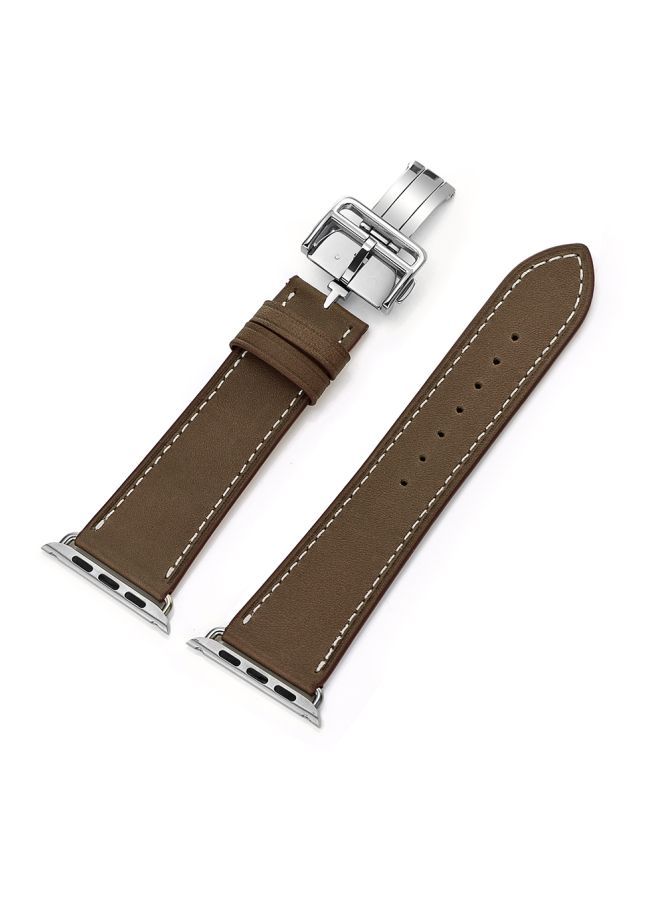 NIBEMINENT Replacement Band For Apple Watch Series 1/2/3/4 44/42 mm Light Brown - Image 3