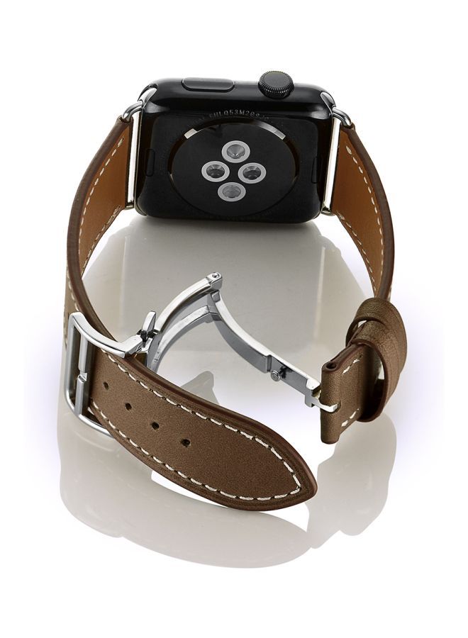 NIBEMINENT Replacement Band For Apple Watch Series 1/2/3/4 44/42 mm Light Brown - Image 5