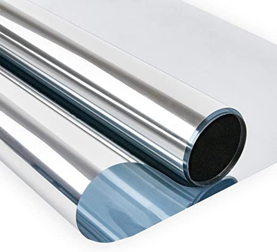 S-Sia Vendors-Good Purchase Good Care SIA VENDORS One Way Mirror Window Film SelfAdhesive Reflective Privacy Glass Tint Heat Control Solar Film Window Stickers 20X100 Inch - Image 1
