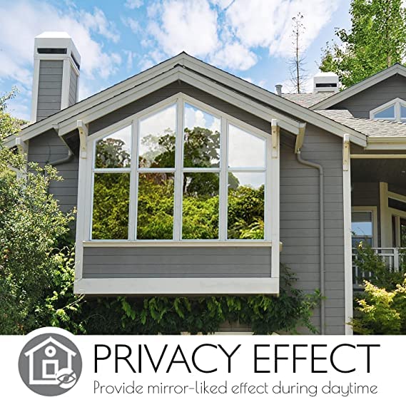S-Sia Vendors-Good Purchase Good Care SIA VENDORS One Way Mirror Window Film SelfAdhesive Reflective Privacy Glass Tint Heat Control Solar Film Window Stickers 20X100 Inch - Image 2