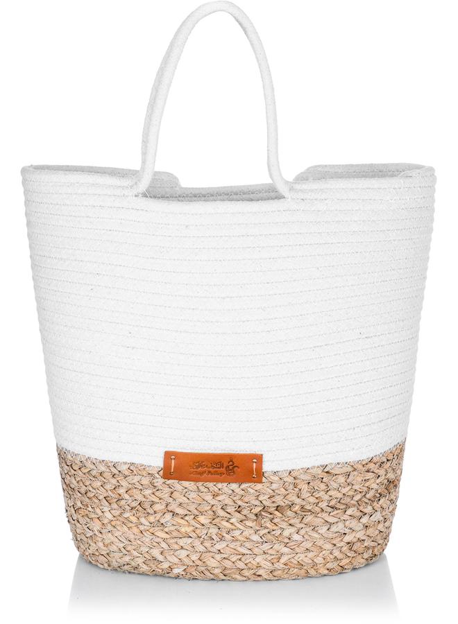 Alsaif Wicker Thermos Bag 36 X 36 Cm White - Image 1