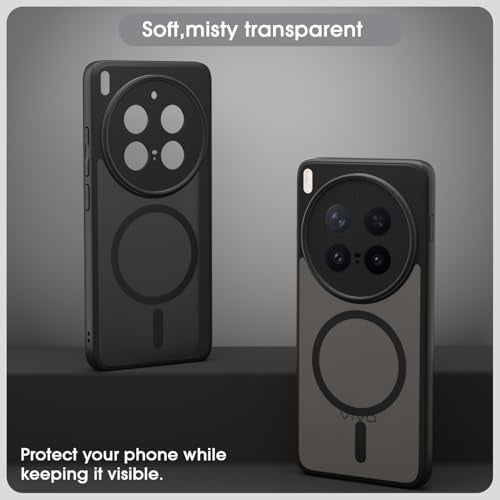 Pikkme Back Cover for Vivo X300 Pro 5G Compatible with Mag-Safe Smoke Back | Shockproof Design | Hard Transparent Back Case (Black Smoke Mag-Safe) - Image 3