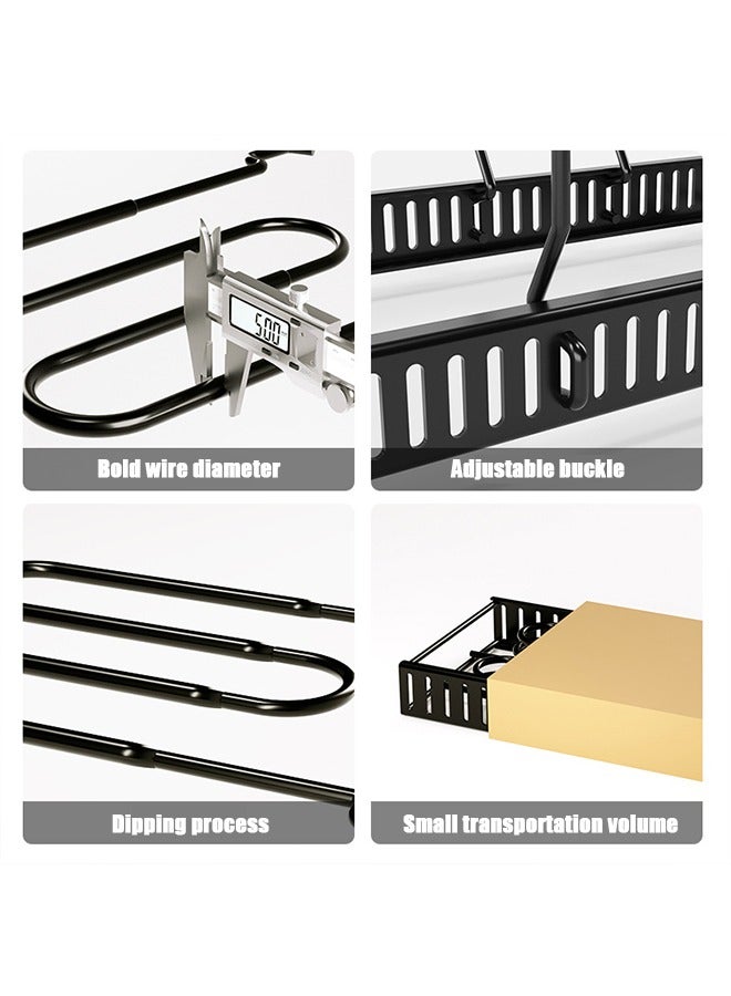 Pot Rack Multi-Layer Rack Kitchen Pot Lid Rack Adjustable Pot Rack Storage Rack Vertical Multi-Function Countertop Rack - Image 4