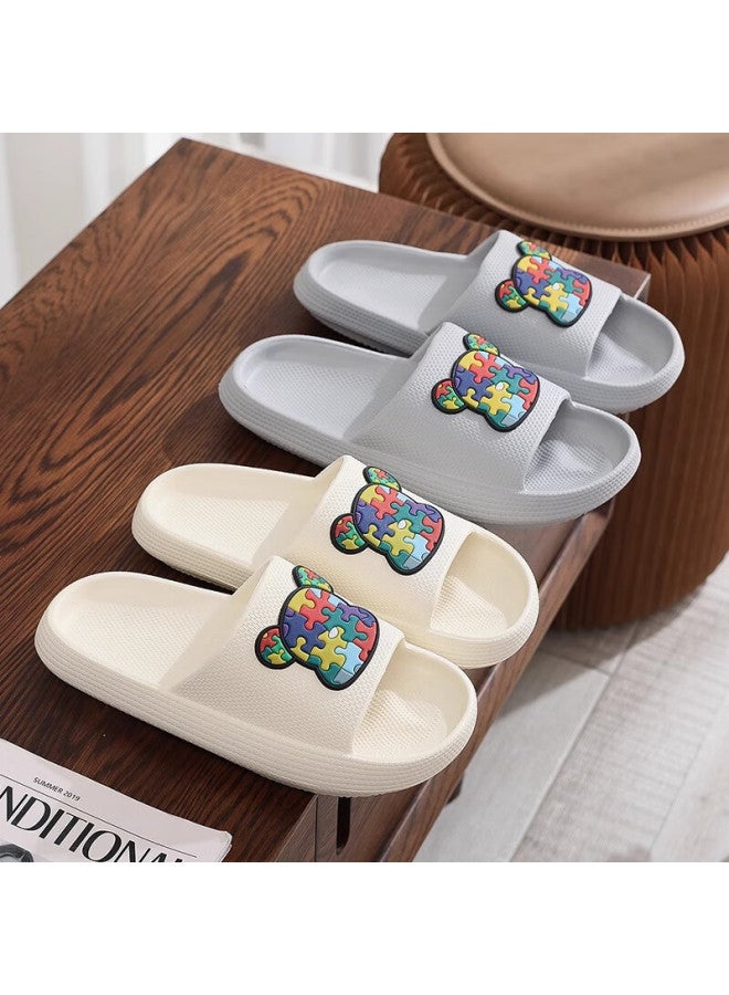 Xggc Squishy Slippers Summer Indoor Home Shower Couple Thick-soled Bathroom Non-slip Sandals Black Size 40-41 - Image 2