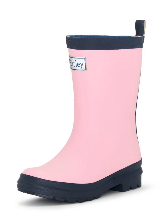 Hatley Unisex Kid's Classic Wellington Rain Boots, Pink Navy, 2 UK - Image 1