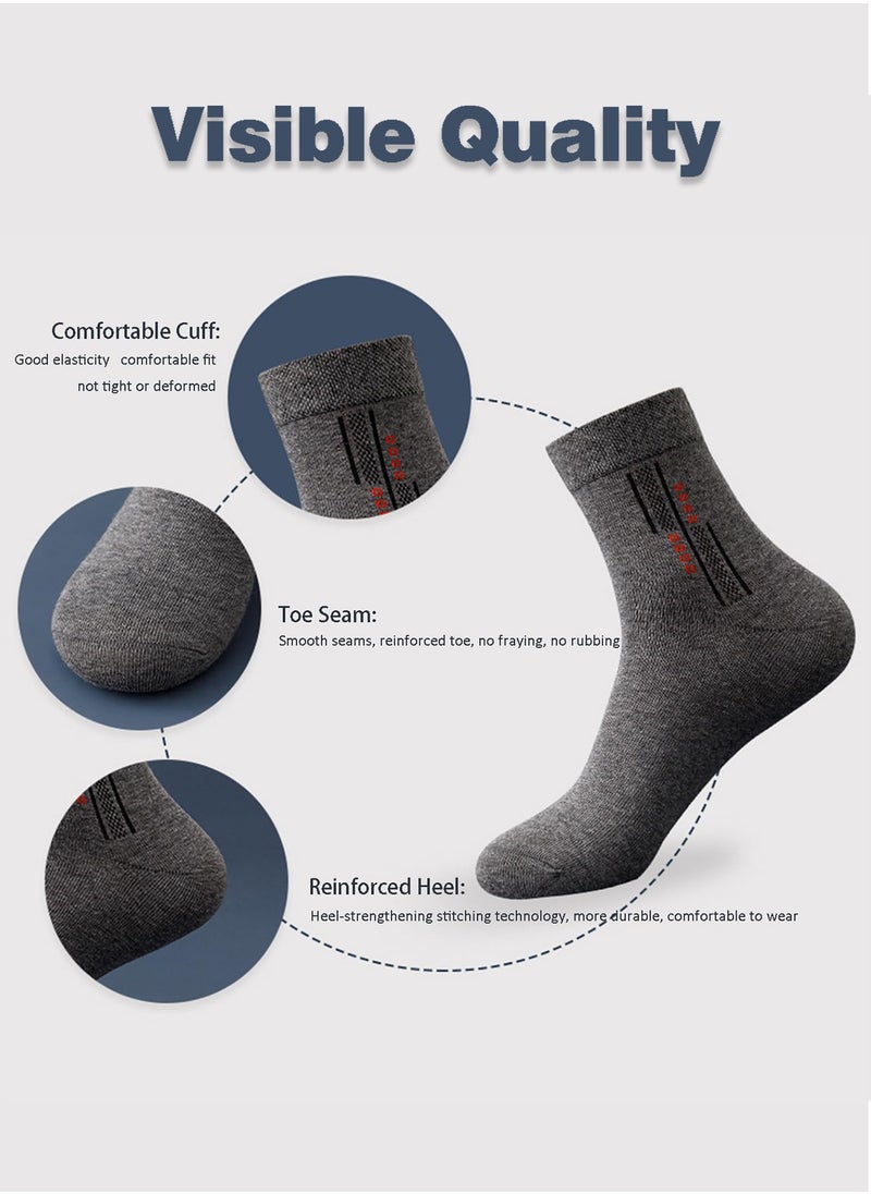 infino - 5-Pair 100% Cotton Men's Socks: Mid-Calf, Formal, Moisture-Wicking, Suitable for All Seasons, Star Dot Pattern in a Variety of Colors for Business Casual Wear - Image 1