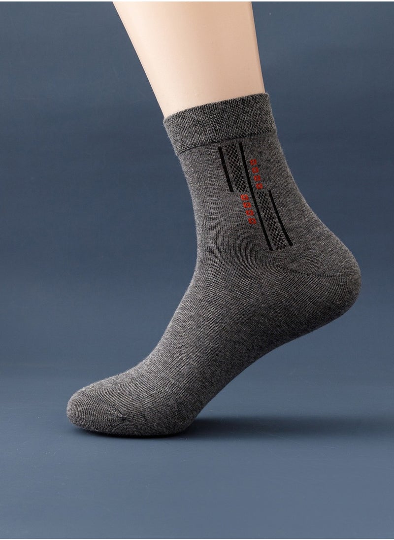 infino - 5-Pair 100% Cotton Men's Socks: Mid-Calf, Formal, Moisture-Wicking, Suitable for All Seasons, Star Dot Pattern in a Variety of Colors for Business Casual Wear - Image 1