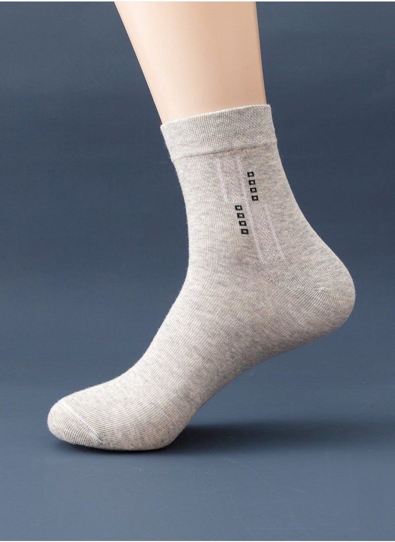 infino - 5-Pair 100% Cotton Men's Socks: Mid-Calf, Formal, Moisture-Wicking, Suitable for All Seasons, Star Dot Pattern in a Variety of Colors for Business Casual Wear - Image 1