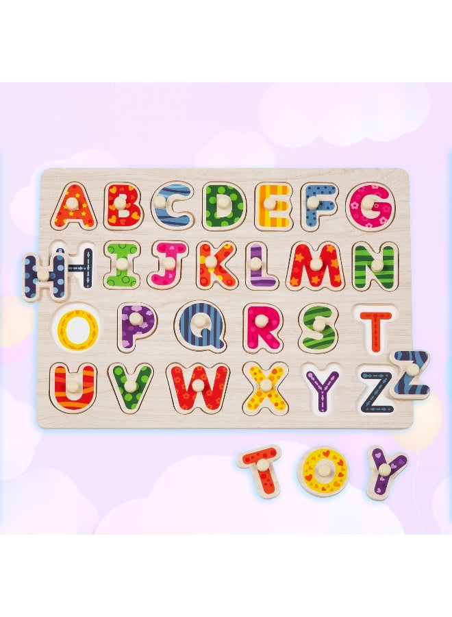 COGNIKIDS لعبة ألغاز الحروف للأطفال الصغار ومرحلة ما قبل المدرسة | لعبة تعليمية للأبجدية مع 26 حرفًا ملونًا وسميكًا | تطوير اللغة المبكرة ولعبة ألغاز الصوتيات | لعبة تعليمية آمنة وقابلة للغسل - Image 5