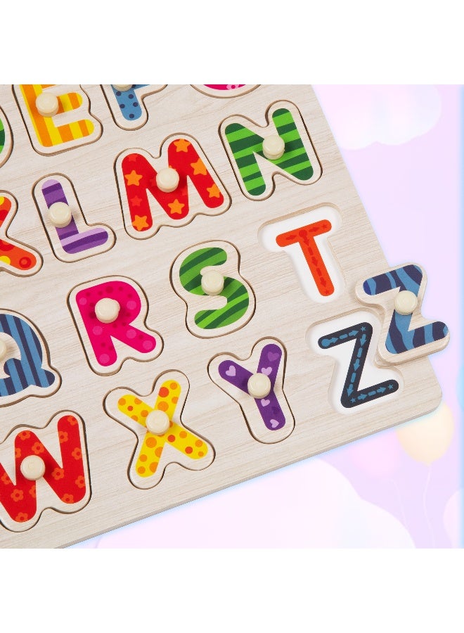 COGNIKIDS لعبة ألغاز الحروف للأطفال الصغار ومرحلة ما قبل المدرسة | لعبة تعليمية للأبجدية مع 26 حرفًا ملونًا وسميكًا | تطوير اللغة المبكرة ولعبة ألغاز الصوتيات | لعبة تعليمية آمنة وقابلة للغسل - Image 4