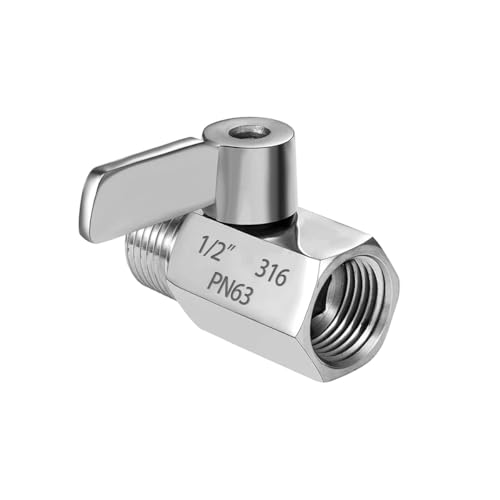 Fitvell 316 Stainless Steel Mini Ball Valve 1/2 Inch NPT Male to Female Thread Shut Off Valve for Water,Oil and Gas - Image 1