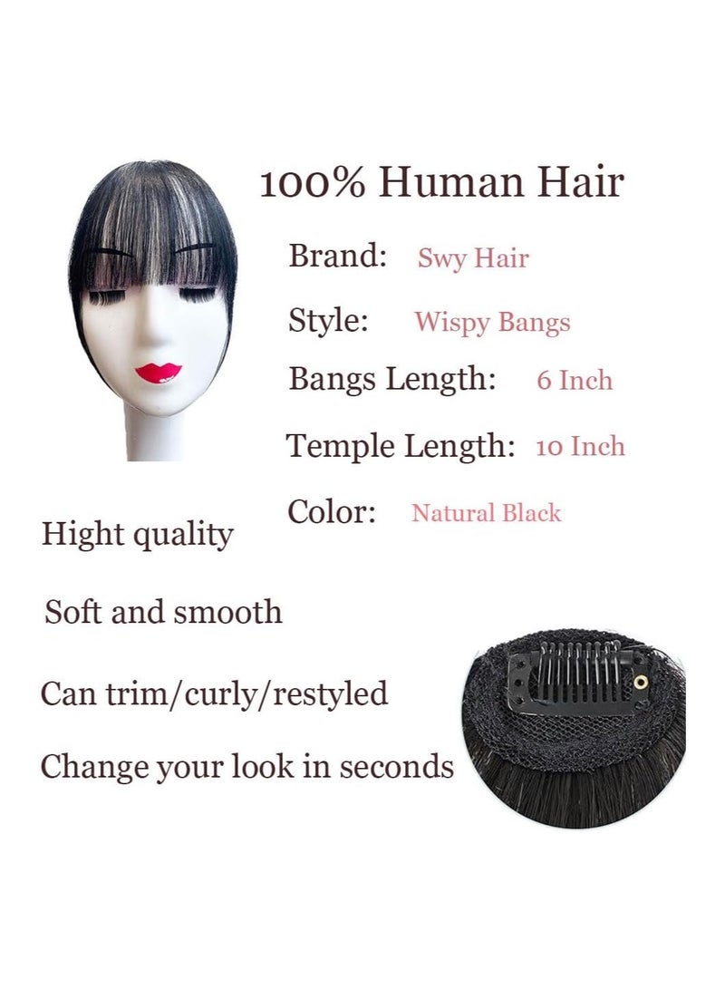 إستيل وصلات شعر بشري مقطعة في الهواء باللون الأسود قطعة واحدة بمشبك في هامش اللون الطبيعي للنساء (أسود طبيعي) - Image 2