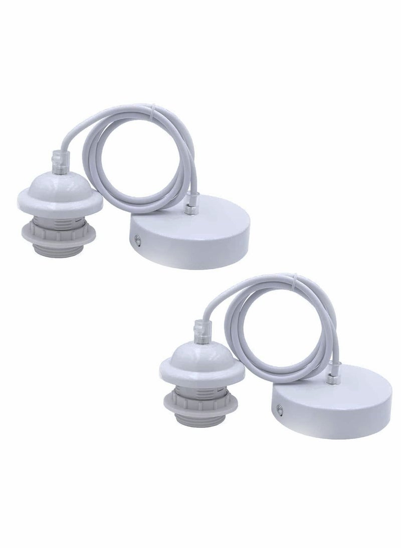 واي آند دي E26/E27 Pendant Light Fitting, 2 Pack Vintage Retro Industrial Style Lamp Holder, Fitting Kit for DIY Suspension Chandeliers Modern Hanging Lampe  - Image 1