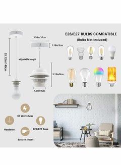 Y&D E26/E27 Pendant Light Fitting 2 Pack Vintage Retro Industrial Style Lamp Holder Fitting Kit for DIY Suspension Chandeliers Modern Hanging Lampe  - Image 2