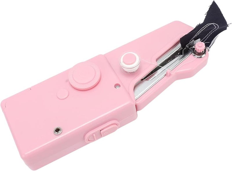 Pink Handheld Electric Sewing Machine Portable For Home Travel Clothes Curtains - Image 4