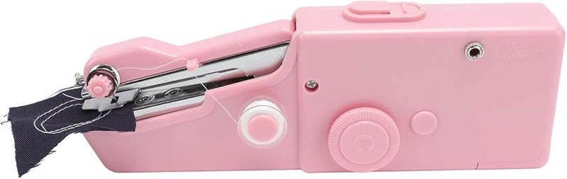 Pink Handheld Electric Sewing Machine Portable For Home Travel Clothes Curtains - Image 3