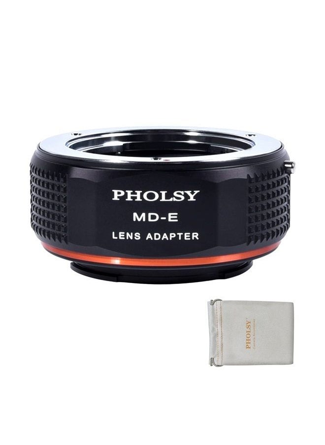 PHOLSY - Lens Mount Adapter for Rokkor MD/MC/SR Lens Compatible with Minolta MD to E Mount Camera Body Compatible with Sony a1 a9 a7S iii/ii, a7R a7C a7 iv/iii, a6600 a6500 a6400 a6300 a6000 NEX etc. - Image 1