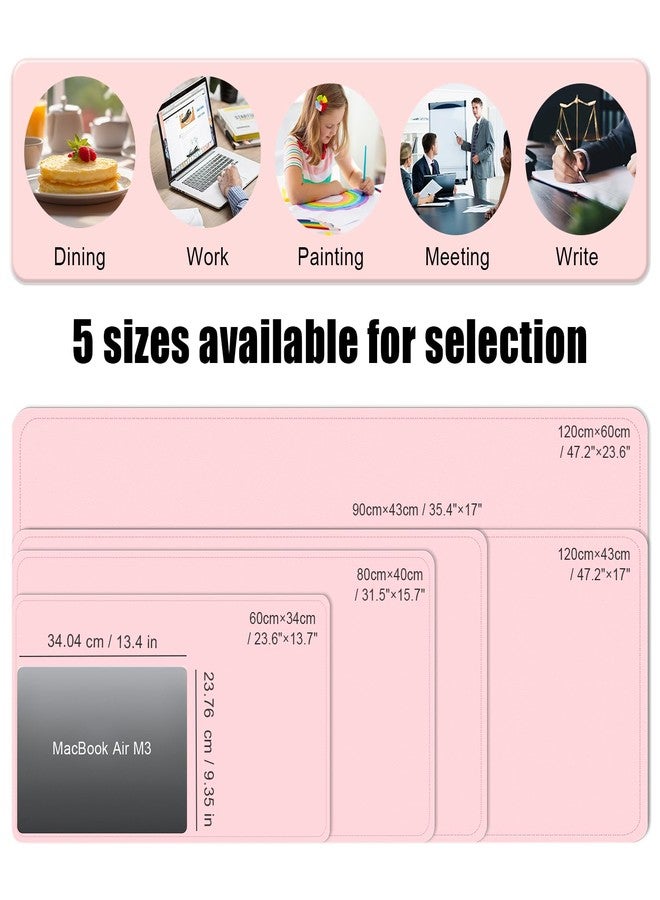 BLESWIN Leather Desk Mat, Large Non-Slip Mouse Pad, Waterproof Desk Protector, Writing Desk Mat, Decorative Office Blotting Mat (Pink, 80 x 40 cm) - Image 4