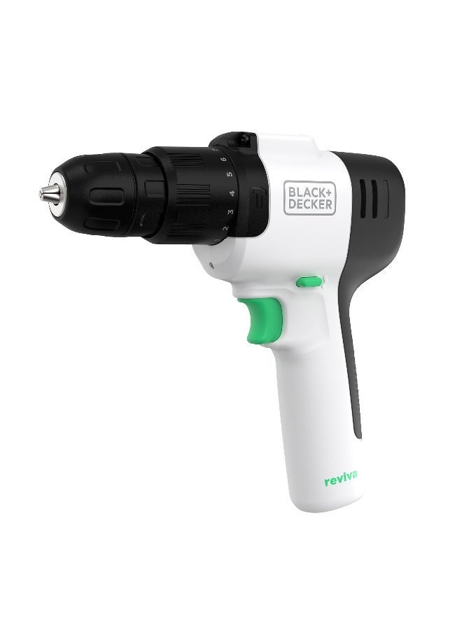 BLACK+DECKER Reviva Powerful 12V Cordless Lightweight Hammer Drill Made From 50% Recycled Material with maximum 400Nm torque - Image 1