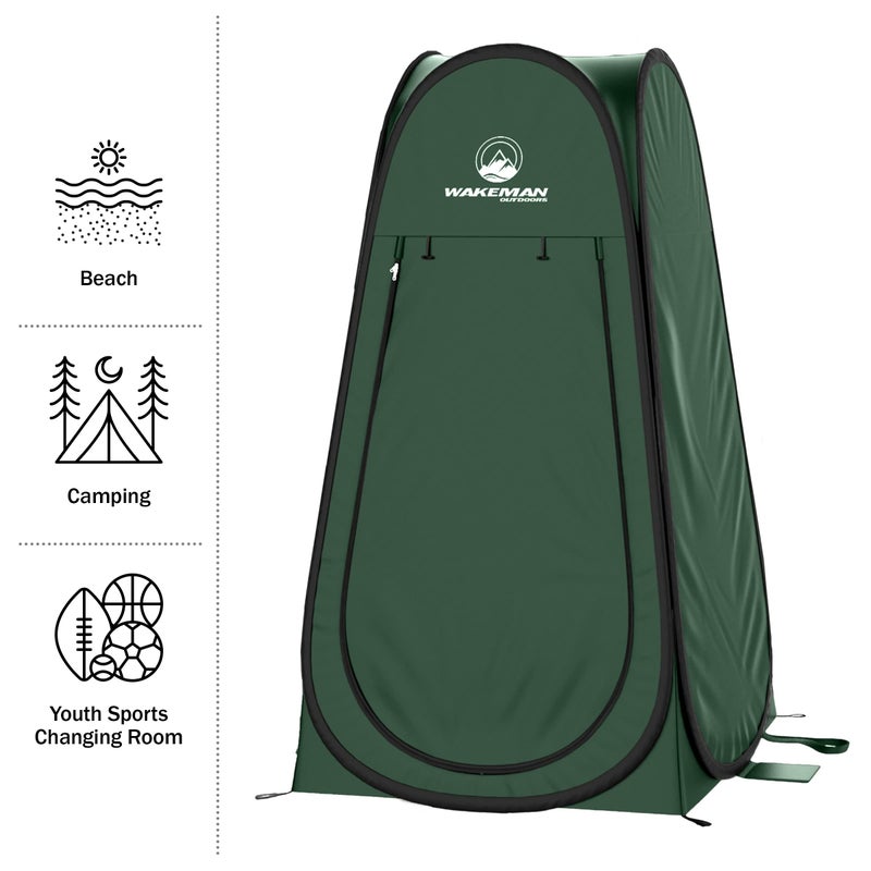 Wakeman Pop Up Pod - Privacy Shower Tent, Dressing Room, or Portable Toilet Stall with Carry Bag for Camping, Beach, or Tailgate by Wakeman Outdoors (Green) - Image 3