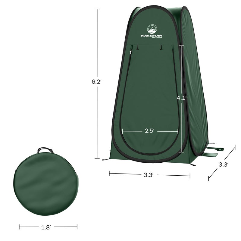 Wakeman Pop Up Pod - Privacy Shower Tent, Dressing Room, or Portable Toilet Stall with Carry Bag for Camping, Beach, or Tailgate by Wakeman Outdoors (Green) - Image 2