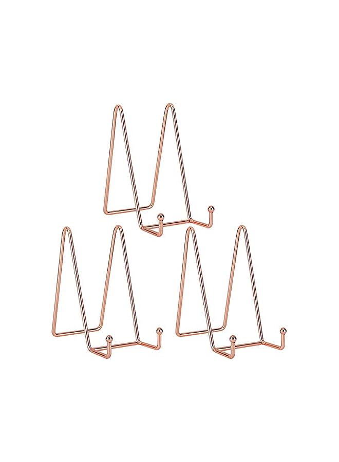 The Bros Metal Display Stands, Iron Display Stand 3 Pack 6 inch Rose Gold Stands Holder Display Stand for Decorative Plates, Mobile Phone Holder, Photo Frames, Postcards, Photo Holder, Etc - Image 2