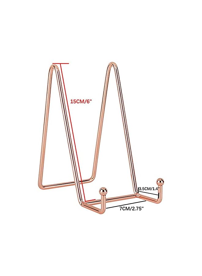 The Bros Metal Display Stands, Iron Display Stand 3 Pack 6 inch Rose Gold Stands Holder Display Stand for Decorative Plates, Mobile Phone Holder, Photo Frames, Postcards, Photo Holder, Etc - Image 4