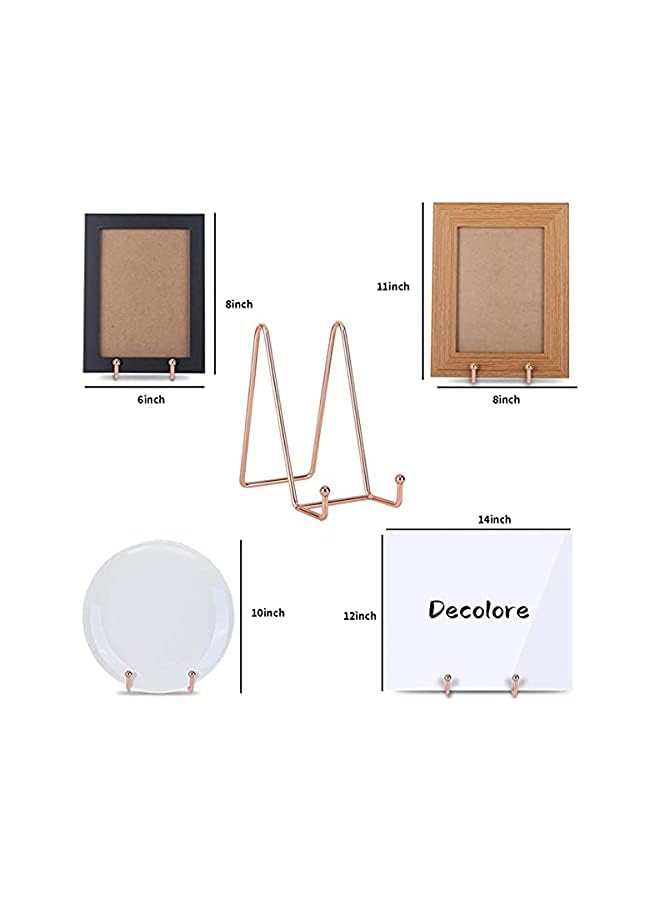 The Bros Metal Display Stands, Iron Display Stand 3 Pack 6 inch Rose Gold Stands Holder Display Stand for Decorative Plates, Mobile Phone Holder, Photo Frames, Postcards, Photo Holder, Etc - Image 3