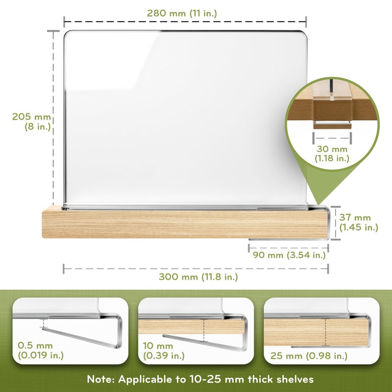 SIP SORT Acrylic Shelf Dividers for Closet Organization, 6-Pack Premium Quality Reinforced Material Closet Organizers and Storage, Perfect for Purse, Sweaters, Towels, Shoes, and Books Organization - Image 2