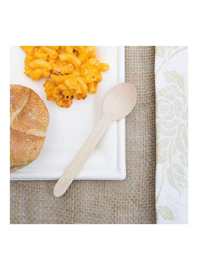 SNH 50-Pieces Disposable Wooden Spoon Beige 18grams - Image 3