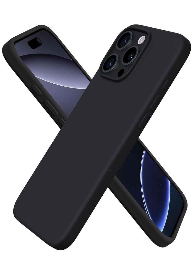 Raxoom Soft Black Silicone iPhone 16 Pro Case - Shockproof & Durable Protection - Image 1