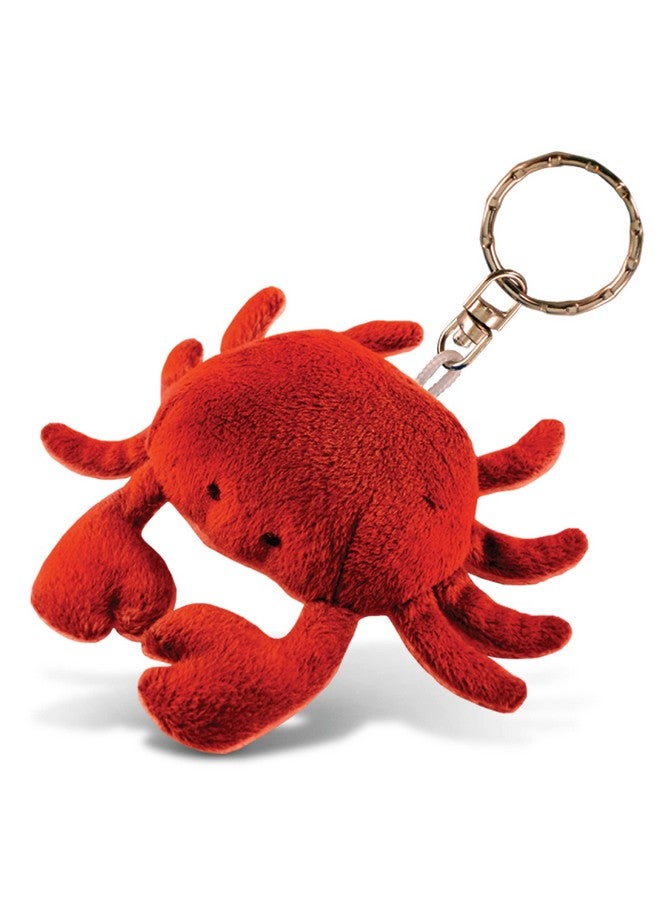 Puzzled Red Crab Plush Keychain Stuffed Animal Toy - Soft Ocean Life Animal Crab Charm Keyring, Cute Decorative Plush Toy Accessory For Kids Bag, Purse, Backpack - 4 Inches  - Image 1