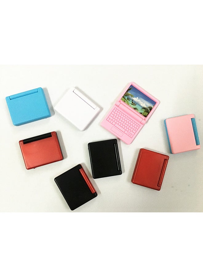 Miniature Office Doll Notebook Computer Accessories Handheld Shrink Food Play Model Toy Foldable 6.1g-Color:Black-Height:Size: 4.3*3.5*0.7cm  - Image 3