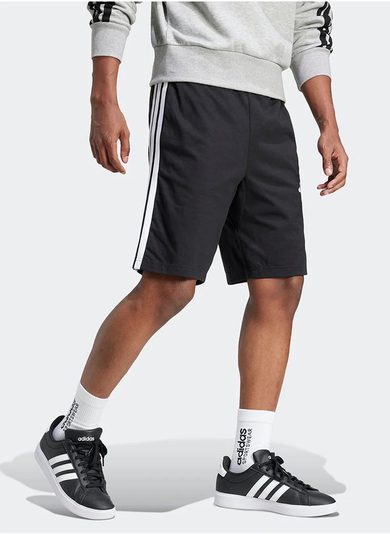 Adidas 10'' Essential 3 Stripe Single Jersey Shorts