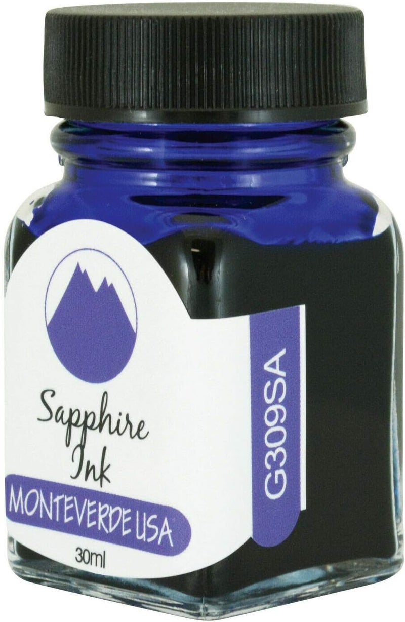 Monteverde USA Sapphire Ink, 30ml Bottle (G309SA) - Image 1
