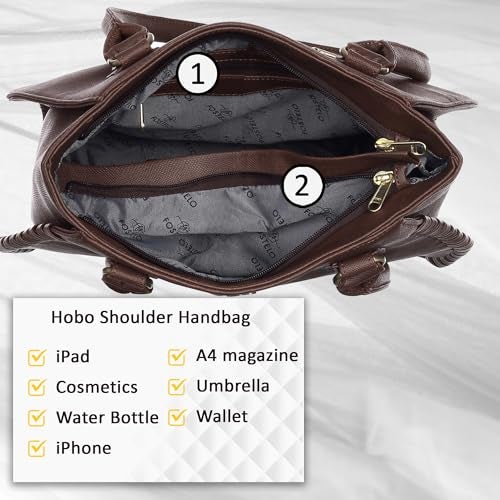 Fostelo Women's Buenos Satchel Tote Handbag for Women | Ladies Purse | Stylish Shoulder Bag | Gift For Women | Brown - Image 5