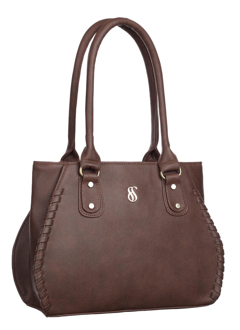 Fostelo Women's Buenos Satchel Tote Handbag for Women | Ladies Purse | Stylish Shoulder Bag | Gift For Women | Brown - Image 1