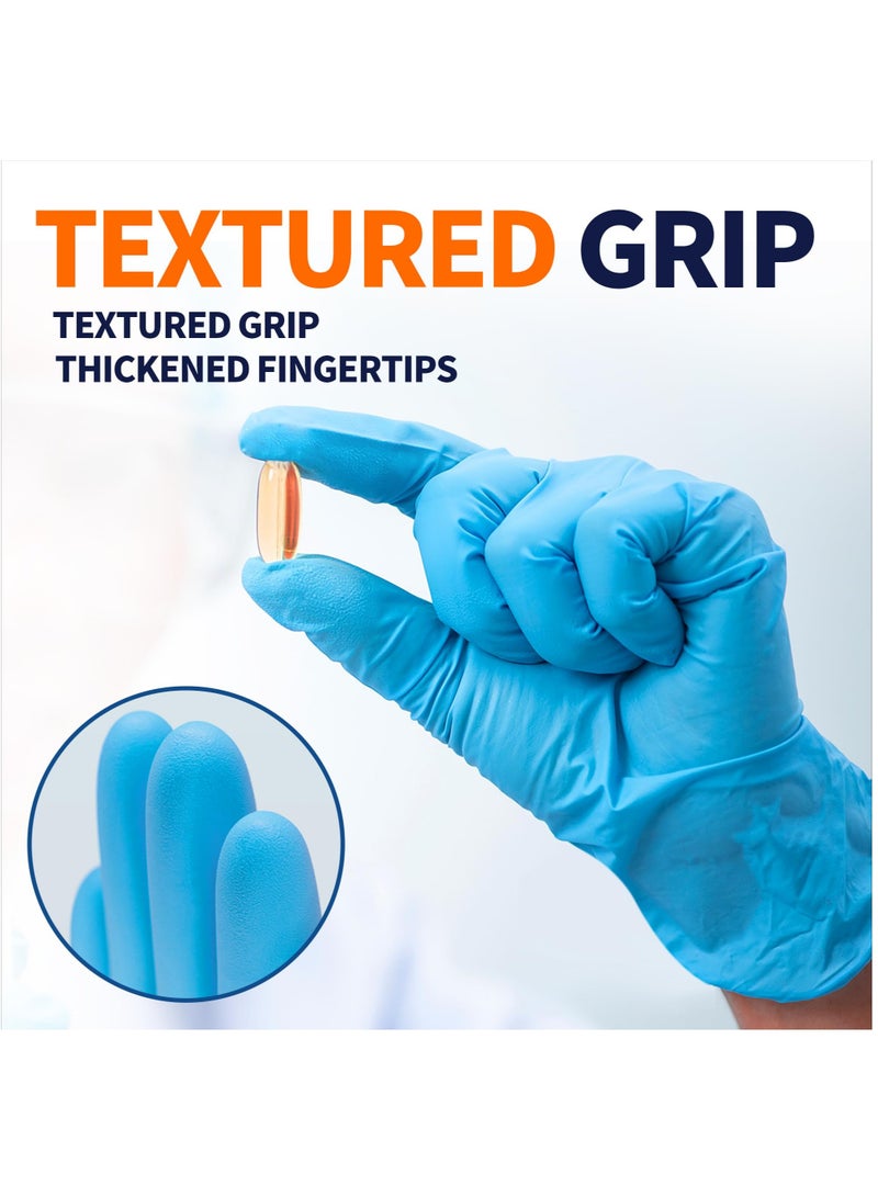100Pcs Gloves Disposable Nitrile Latex  Powder Free Gloves, Textured, Mechanic Wearing, Cleaning, Food Blue Large - Image 3