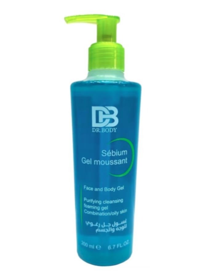 دكتور بدي سيبيوم جل رغوي أزرق تايلاندي للوجة والجسم ينظف البشرة بلطف وبشكل كامل دون تجفيفها خالي من البرابين والصابون والأصباغ 200 مل