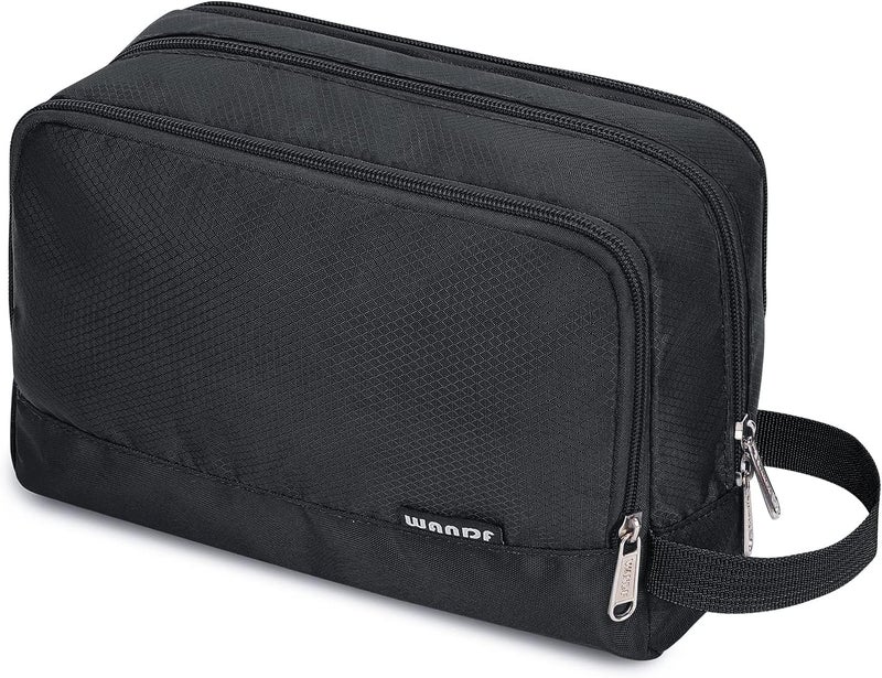 WANDF Toiletry Bag for Men Hanging Dopp Kit Water Resistant Shaving Bag Small Toiletry Bag for Traveling (Pure Black) - Image 1