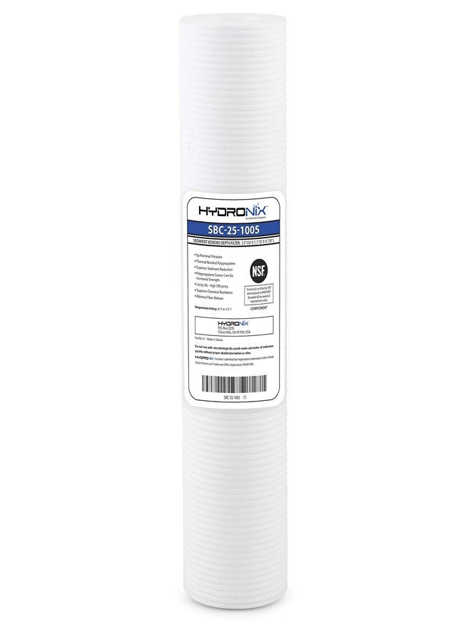 Hydronix SBC-25-1005 Sediment Depth Water Filter Cartridge Whole House, RO or Drinking Water Systems 2.5 x 10-5 micron