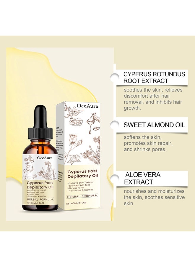  اوساورا Cyperus بعد زيت إزالة الشعر 60 مل, زيت روتوندوس قبرص, تقليل نمو شعر الجسم, مناسبة لجميع أنواع الجلد, حل إزالة الشعر الطبيعي - Image 4