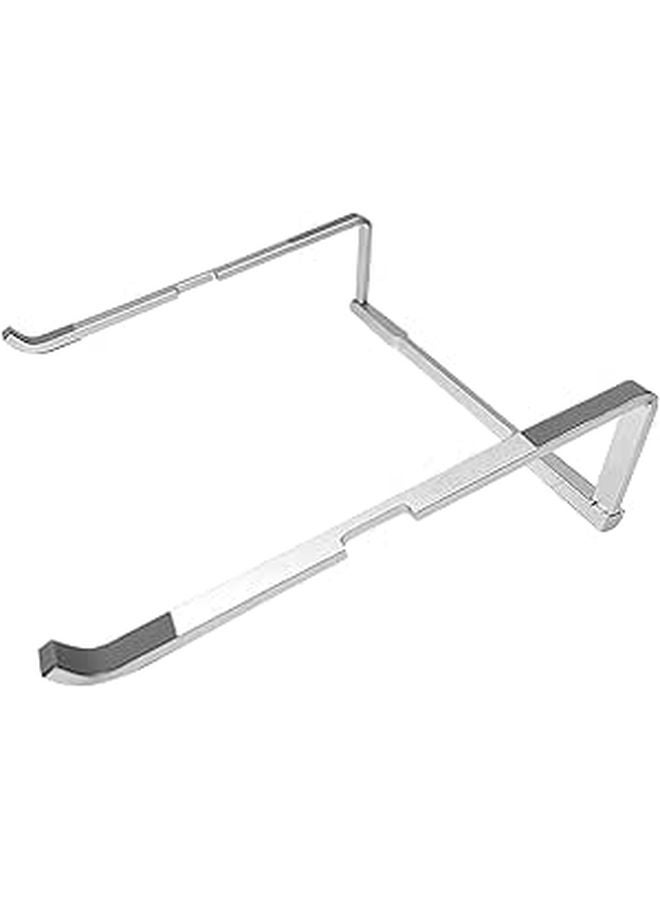 Foldable Silver Metal Laptop Stand Portable Riser Holder for Desktop Office Home Use - Image 1